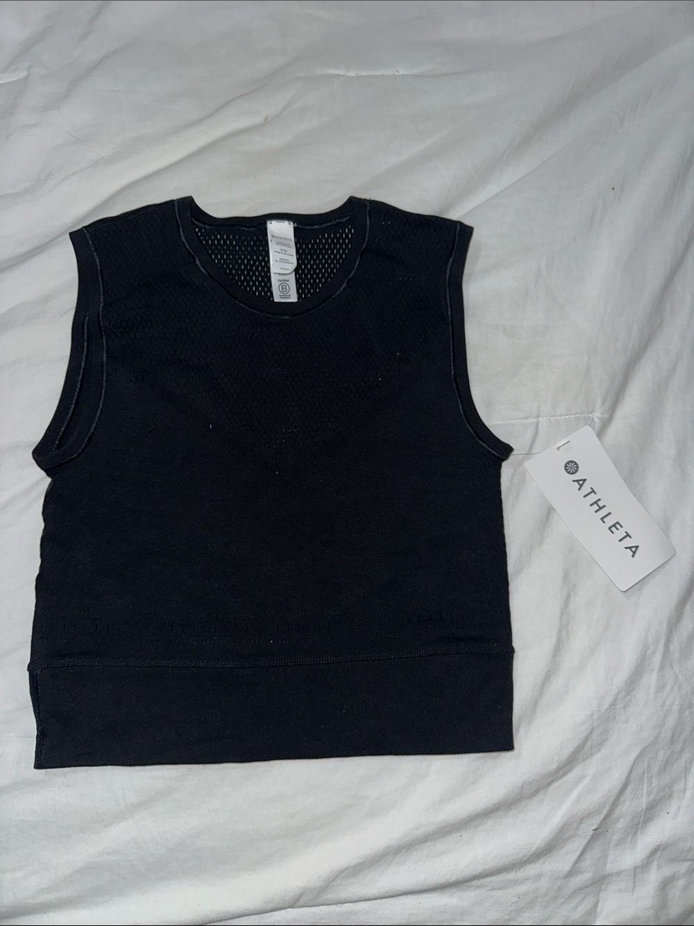 Athleta Black Ribbed Sleeveless Tank